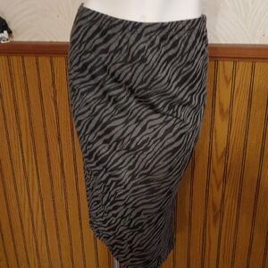 Rolla Coster Zebra Patterned Black and Gray Pencil Skirt